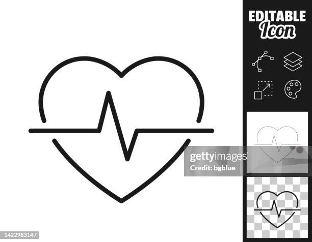 bildbanksillustrationer, clip art samt tecknat material och ikoner med heartbeat - heart pulse. icon for design. easily editable - pulsövervakare