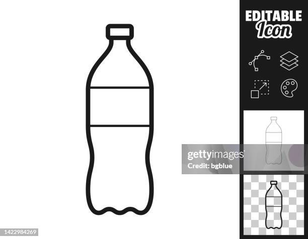 illustrations, cliparts, dessins animés et icônes de bouteille de soda. icône pour le design. facilement modifiable - bouteille-plastique