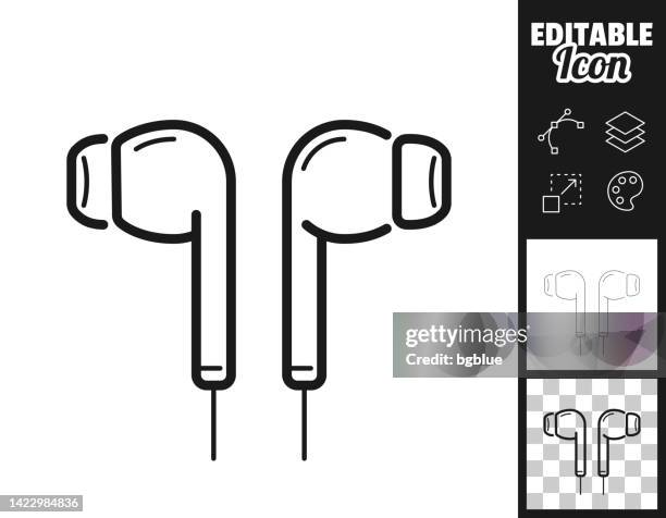 illustrations, cliparts, dessins animés et icônes de écouteurs. icône pour le design. facilement modifiable - in ear headphones