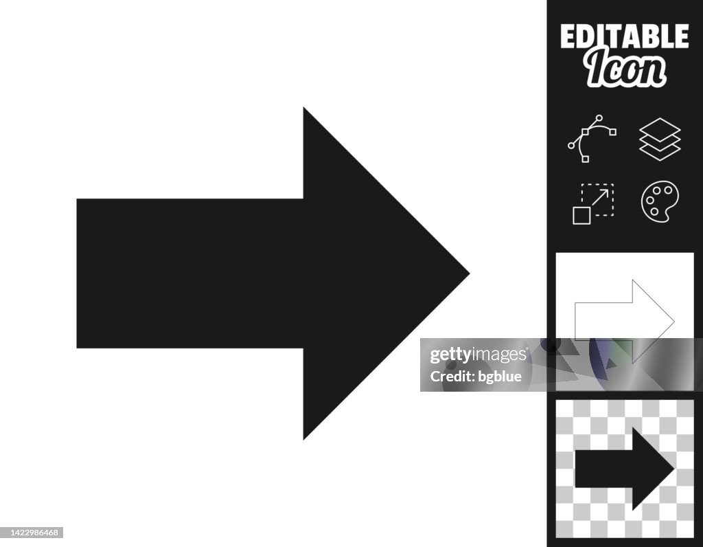 Pfeil nach rechts. Icon für Design. Leicht editierbar