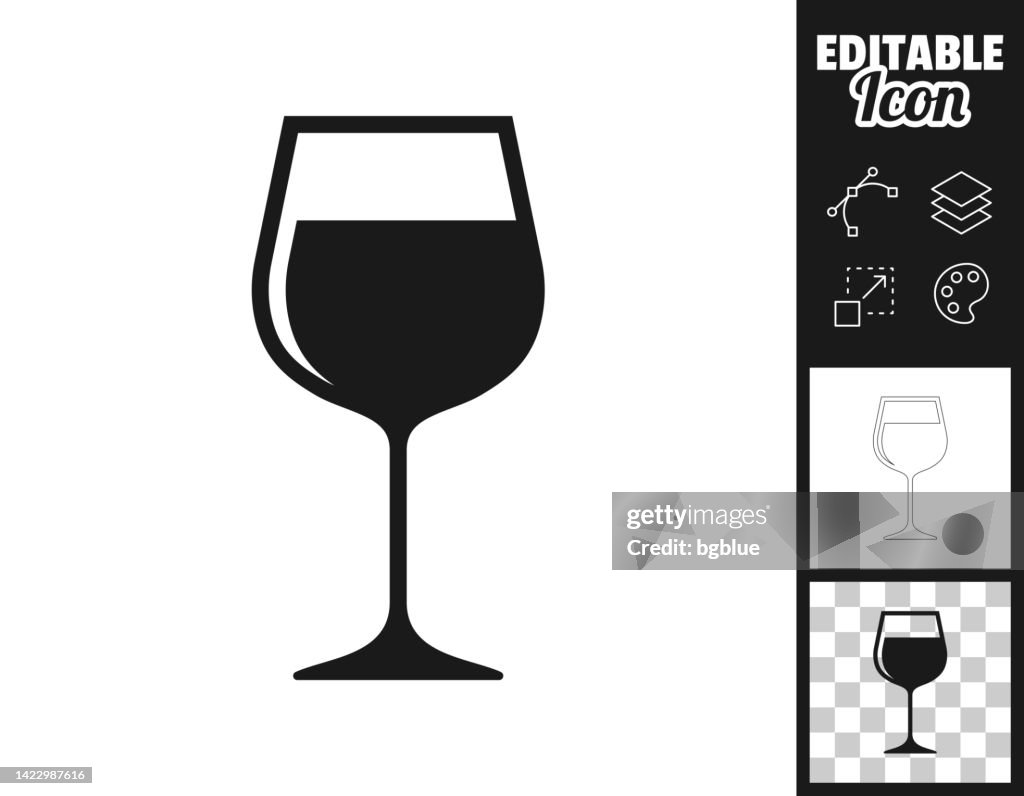 Wine glass. Icon for design. Easily editable