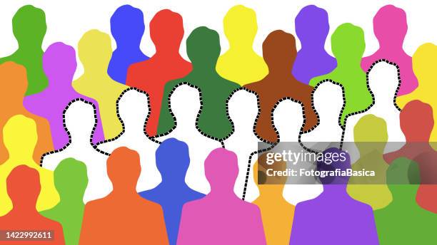 row of missing men - missing person stock illustrations