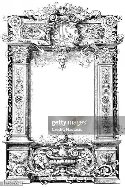 vintage page ornament - decorative frame border stock illustrations