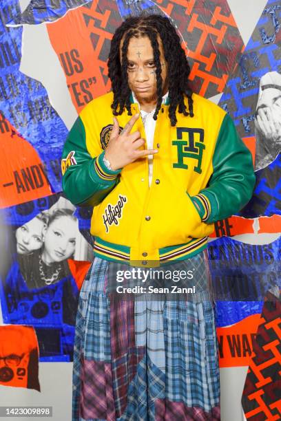 Trippie Redd attends Tommy Hilfiger Fall 22 NYFW Experience during New York Fashion Week: The Shows at Skyline Drive-In on September 11, 2022 in...