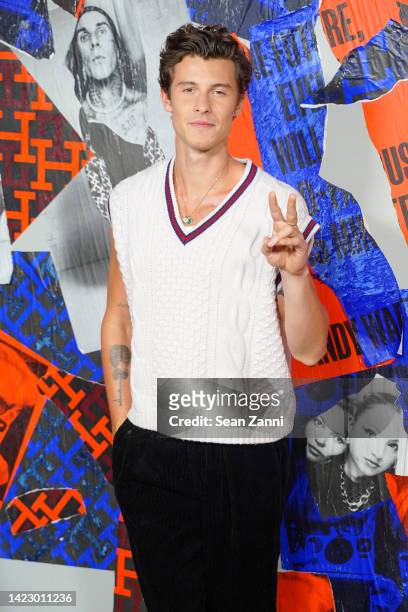 Shawn Mendes attends Tommy Hilfiger Fall 22 NYFW Experience during New York Fashion Week: The Shows at Skyline Drive-In on September 11, 2022 in...