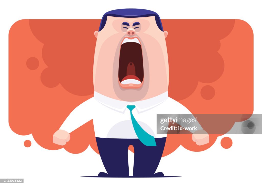 Angry businessman screaming