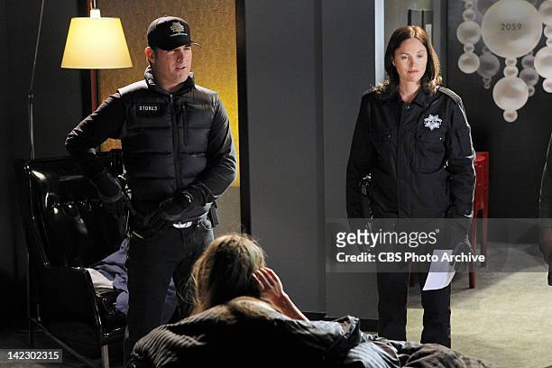 Split Decisions" -- Nick Stokes and Sara Sidle during an investigation, on CSI: CRIME SCENE INVESTIGATION, Wednesday, April 4 2012 on the CBS...