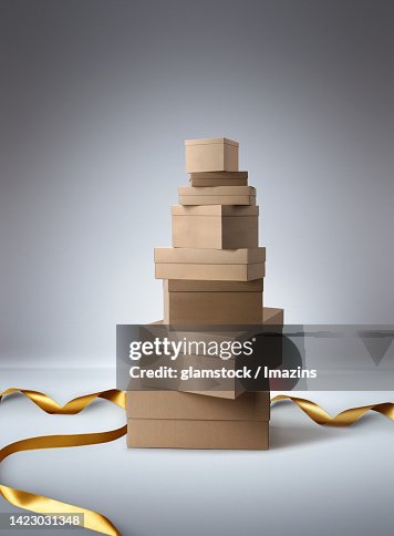 Gift Gift Box Stack Ribbon Tape High-Res Vector Graphic - Getty Images