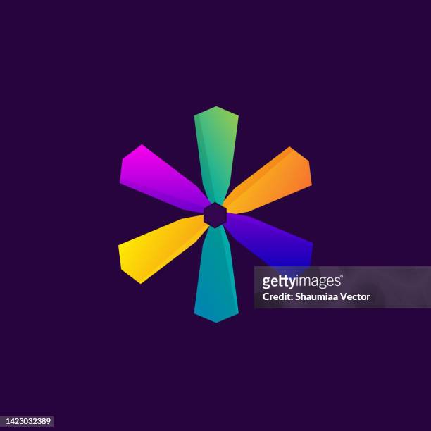 asterisk logo with colourful gradient design vector - asterisk stock illustrations