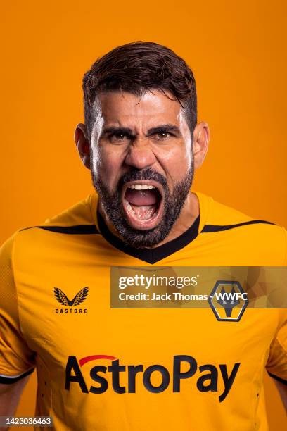 Wolverhampton Wanderers unveil new signing Diego Costa at Molineux on September 08, 2022 in Wolverhampton, England.