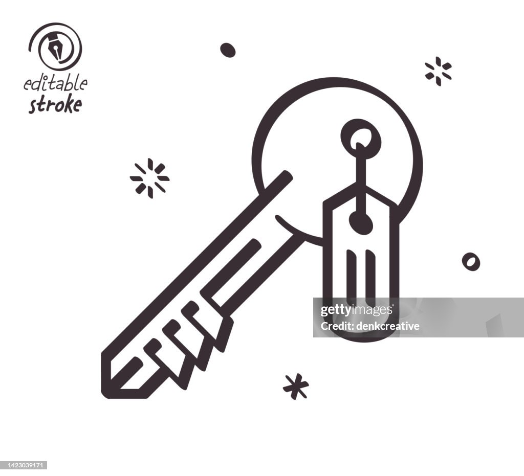 Key Rings Outine Playful Line Illustration For House Key Ring High-Res Vector Graphic ...