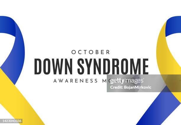 ilustraciones, imágenes clip art, dibujos animados e iconos de stock de antecedentes del mes de concientización sobre el síndrome de down, octubre. vector - down's syndrome