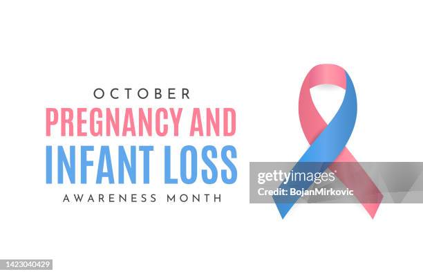 pregnancy and infant loss awareness month, october. vector - week stock illustrations