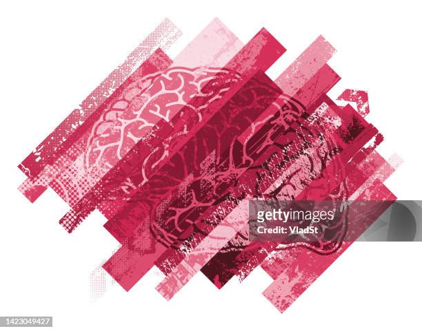 brain creative hemisphere neuroscience abstract grunge textured background - cerebral hemisphere 幅插畫檔、美工圖案、卡通及圖標