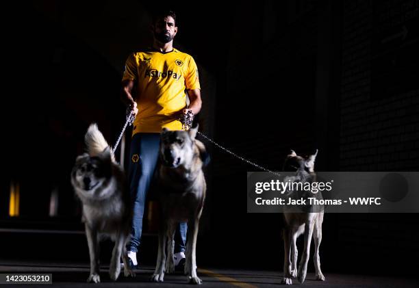 Wolverhampton Wanderers unveil new signing Diego Costa at Molineux on September 08, 2022 in Wolverhampton, England.