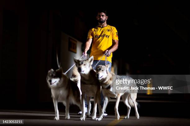 Wolverhampton Wanderers unveil new signing Diego Costa at Molineux on September 08, 2022 in Wolverhampton, England.