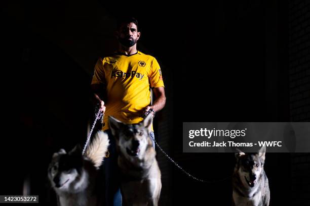 Wolverhampton Wanderers unveil new signing Diego Costa at Molineux on September 08, 2022 in Wolverhampton, England.