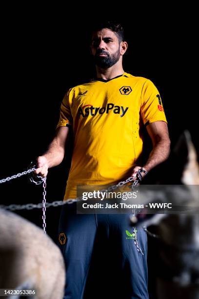 Wolverhampton Wanderers unveil new signing Diego Costa at Molineux on September 08, 2022 in Wolverhampton, England.