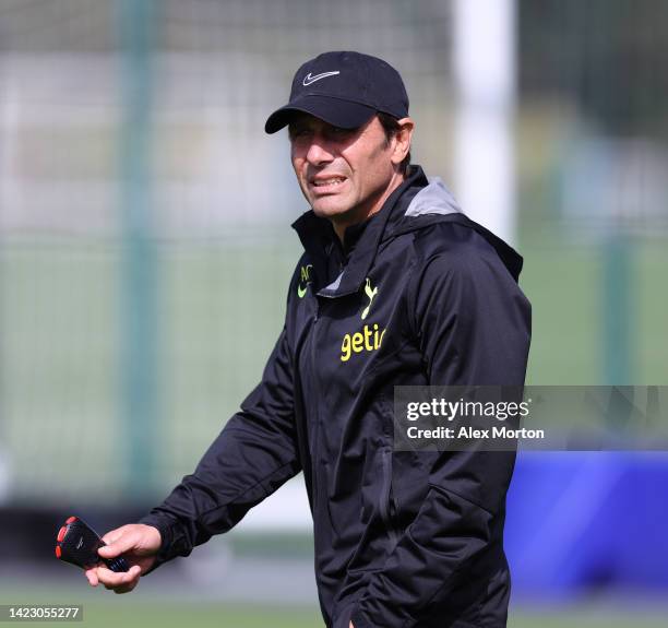 Antonio Conte, head coach of Tottenham Hotspur during the Tottenham Hotspur training session ahead of their UEFA Champions League group D match...