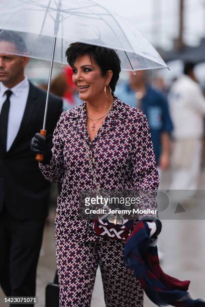 Kris Jenner in a total Tommy Hilfiger look, before Tommy Hilfiger, during New York Fashion Week on September 11, 2022 in New York City.