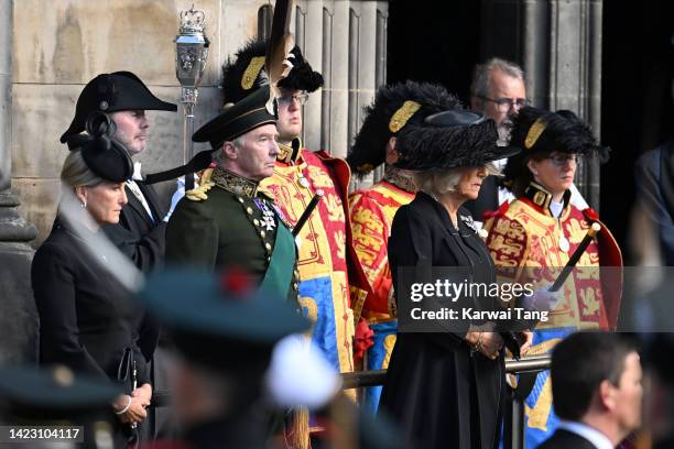 Sophie, Countess of Forfar, The Duke of Buccleauch and Queensberry, Richard Walter John Montagu Douglas Scott and Camilla, Queen Consort are seen...