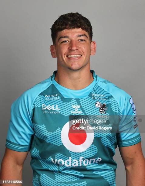 Dan Frost poses for a portrait during the Wasps squad photocall for the 2022-2023 Gallagher Premiership Rugby season at Coventry Building Society...