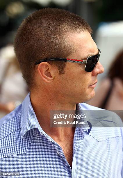 Ben Cousins departs from the Perth Magistrates Court on April 2, 2012 in Perth, Australia. Former AFL player, Cousins was arrested last week on drugs...