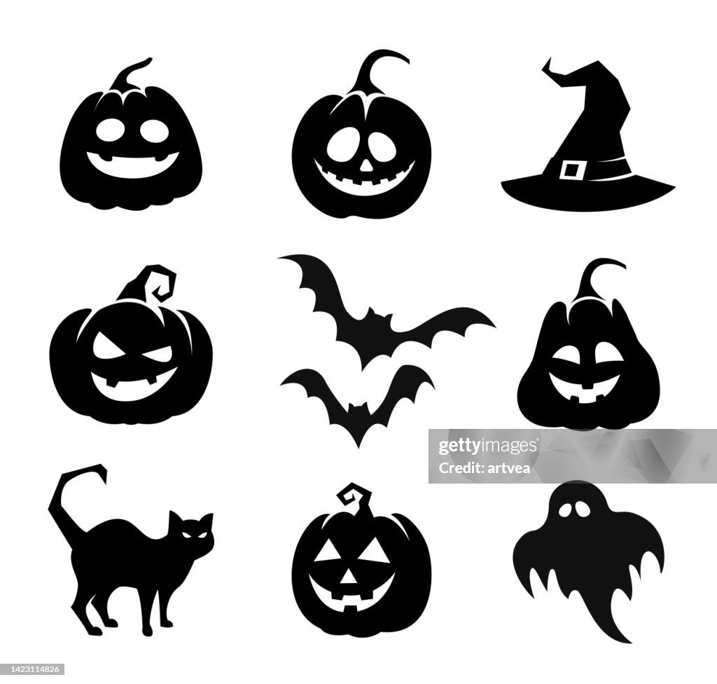 Sammlung von Happy Halloween Icons
