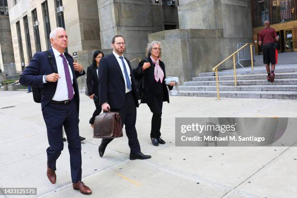 Alan Futerfas , a Lawyer for the Trump Organization, leaves with other lawyers after a pretrial hearing at New York State Supreme Court on September...