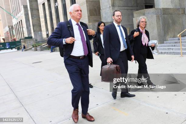 Alan Futerfas , a Lawyer for the Trump Organization, leaves with other lawyers after a pretrial hearing at New York State Supreme Court on September...