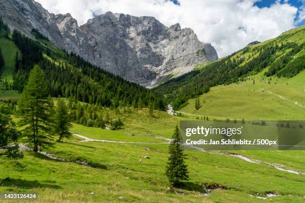 scenic view of landscape and mountains against sky,eng,austria - karwendel mountains 個照片及圖片檔