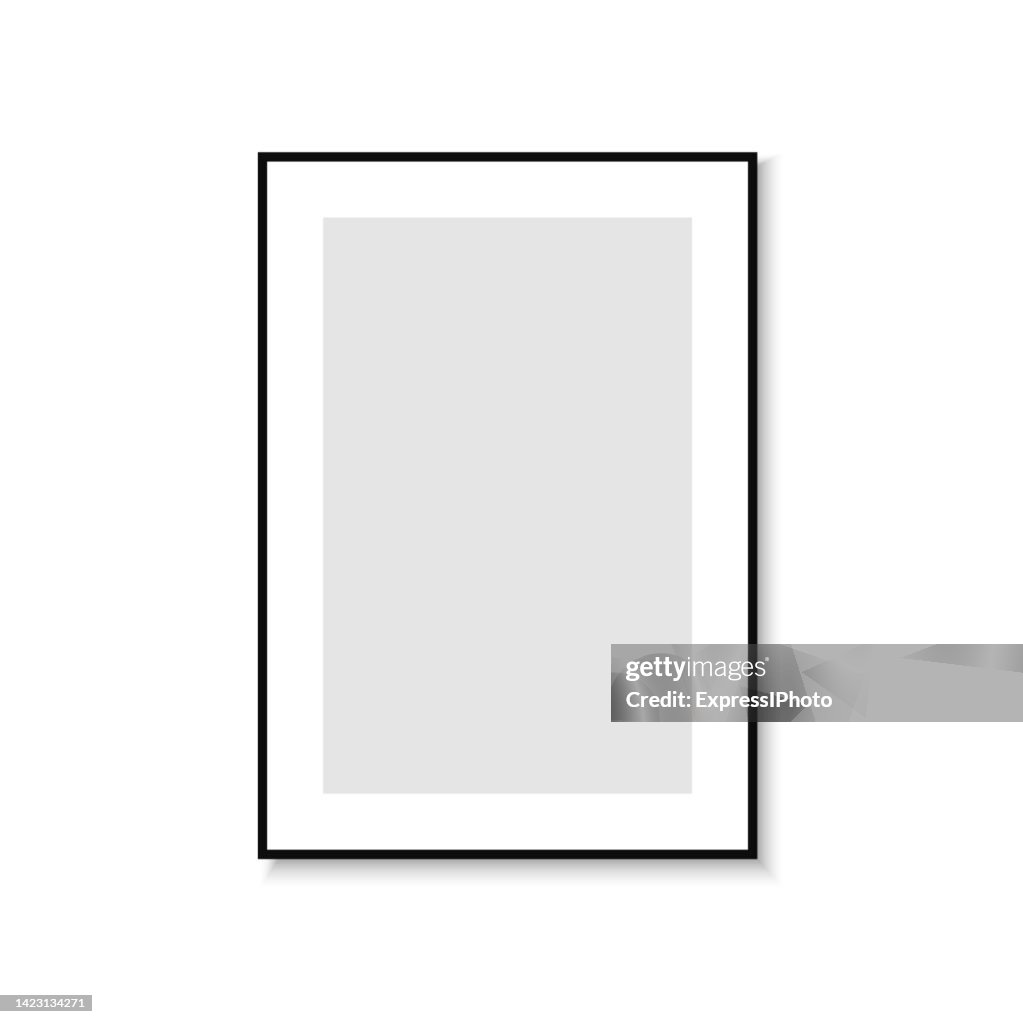 Shadow Border Frame Realistic Vector Frame With Black Border And Shadow Isolated On White ...
