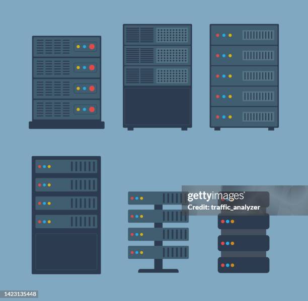 servers - flat design - network server 幅插畫檔、美工圖案、卡通及圖標