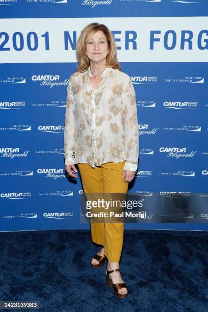 Edie Falco attends the annual charity day hosted by Cantor Fitzgerald and The Cantor Fitzgerald Relief Fund on September 12, 2022 in New York City.