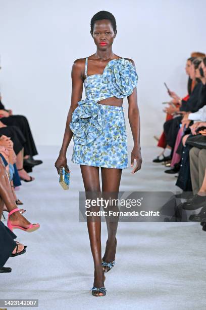 Model walks the runway at the Carolina Herrera fashion show during September 2022 New York Fashion Week: The Shows at The Plaza Hotel on September...