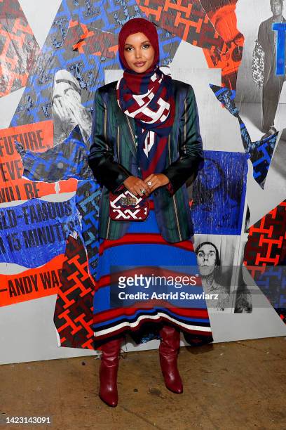 Halima Aden attends Tommy Factory New York Fall 2022 at Skyline Drive-In on September 11, 2022 in Brooklyn, New York.