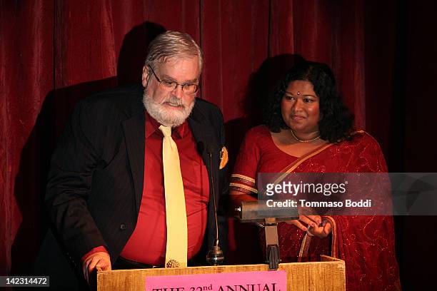 John Wilson and Thushari Jayasekera attend the 32nd Annual RAZZIE Awards on April 1, 2012 in Santa Monica, California.