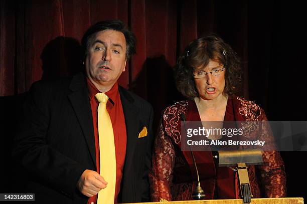 Glenn Simon and Paula Einstein present at the 32nd Annual RAZZIE Awards Winners Announcement on April 1, 2012 in Santa Monica, California.