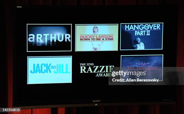 General view of the atmosphere at the 32nd Annual RAZZIE Awards Winners Announcement on April 1, 2012 in Santa Monica, California.