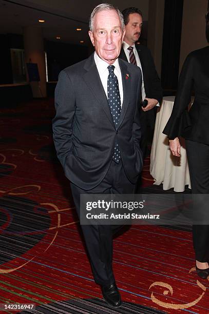 New York City Mayor Michael Bloomberg attends the 55th Annual New York Emmy Awards gala at the Marriott Marquis Times Square on April 1, 2012 in New...