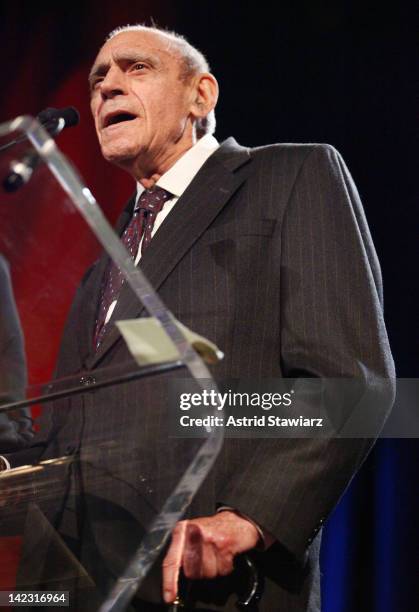 Abe Vigoda attends the 55th Annual New York Emmy Awards gala at the Marriott Marquis Times Square on April 1, 2012 in New York City.