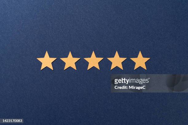 five star rating for satisfaction review concept - five objects stock pictures, royalty-free photos & images