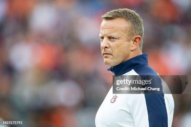 Head coach Bryan Harsin of the Auburn Tigers prior to their game against the San Jose State Spartans at Jordan-Hare Stadium on September 10, 2022 in...