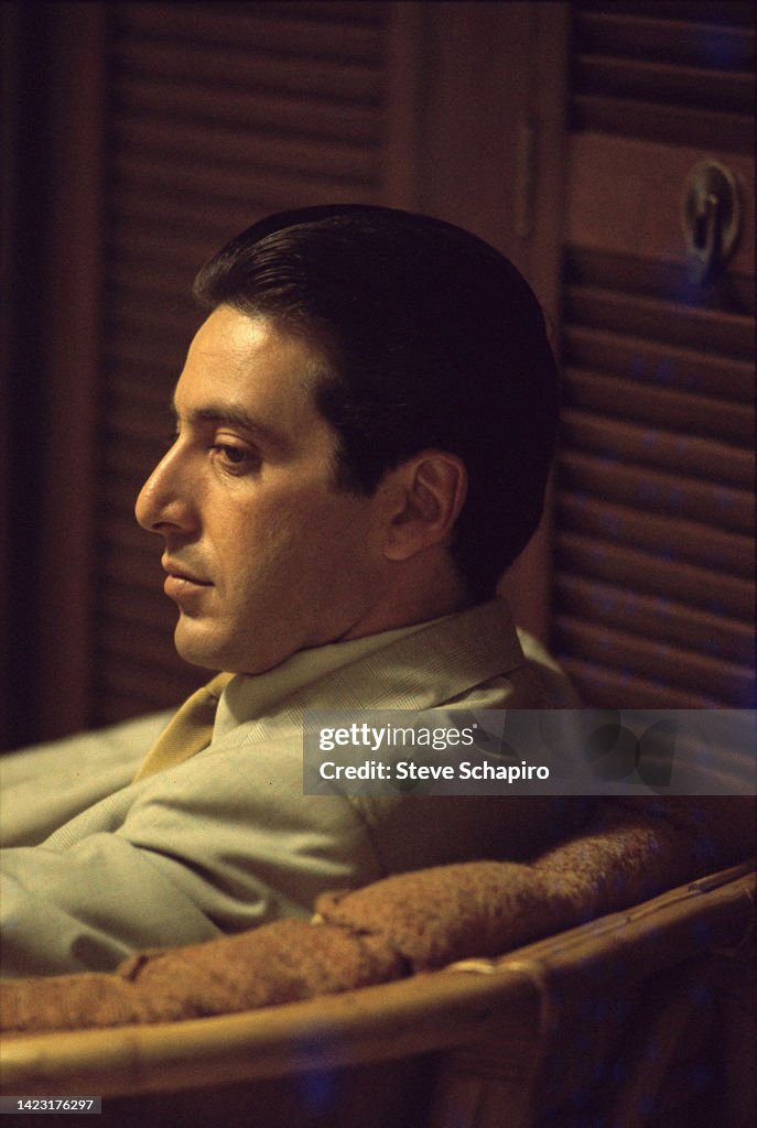 Profile of American actor Al Pacino in a scene from the film 'The