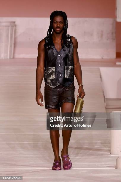 Lil Nas X walks the runway at the Coach 1941 fashion show during September 2022 New York Fashion Week: The Shows at Park Avenue Armory on September...