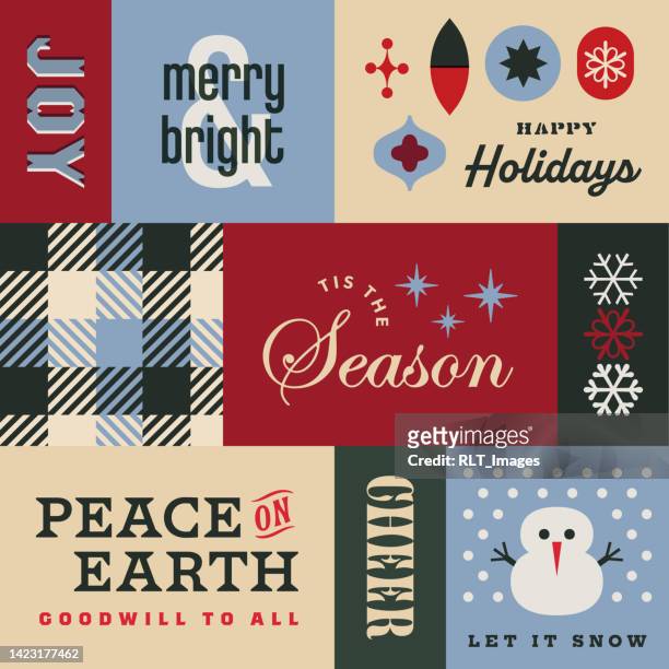 winter holiday seasonal collage & pattern - let it snow 幅插畫檔、美工圖案、卡通及圖標