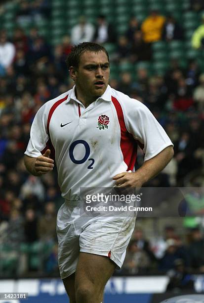 Trevor Woodman of England in action during the Prudential Tour match between England and Barbarians played at Twickenham, in London on May 26, 2002....