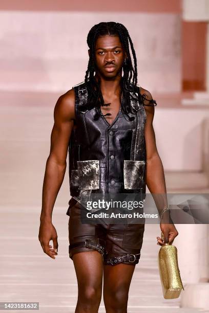 Lil Nas X walks the runway at the Coach 1941 fashion show during September 2022 New York Fashion Week: The Shows at Park Avenue Armory on September...