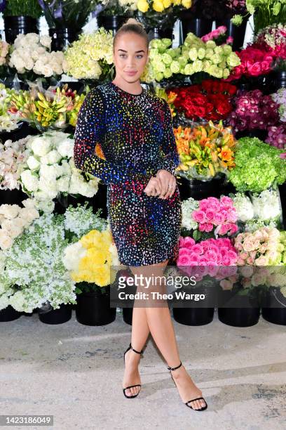 Jasmine Sanders attends the Pamella Roland fashion show during September 2022 New York Fashion Week: The Shows at The Hudson Collective on September...