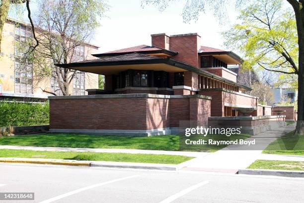 The Frederick C. Robie House, built between 1908-1910 and designed by famed architect Frank Lloyd Wright, in Chicago, Illinois on MARCH 25, 2011.